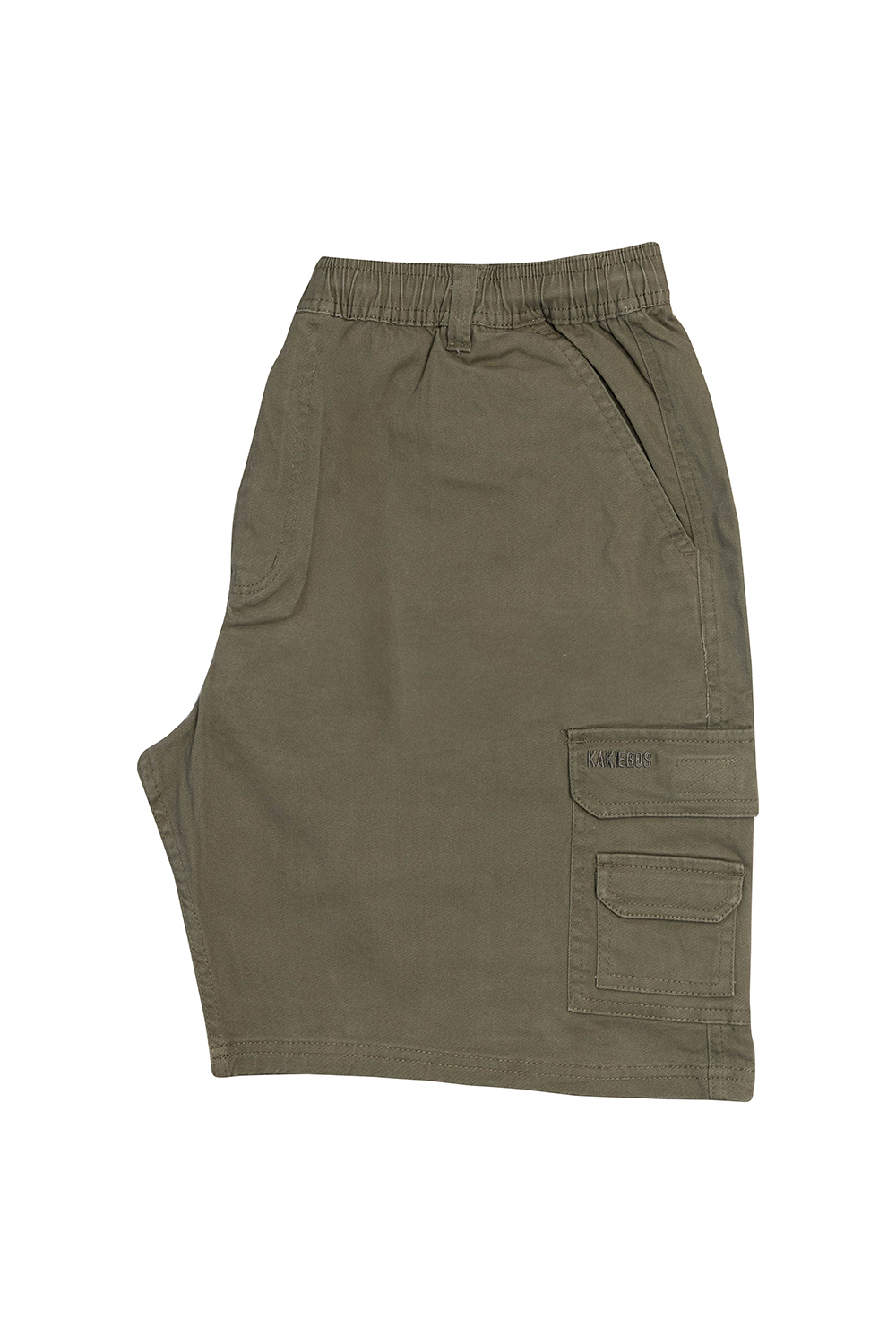 Kakiebos Elasticated Cargo Shorts Olive 21cm