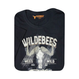 Wildebees S/S T-Shirt Black Tyre Track Skull