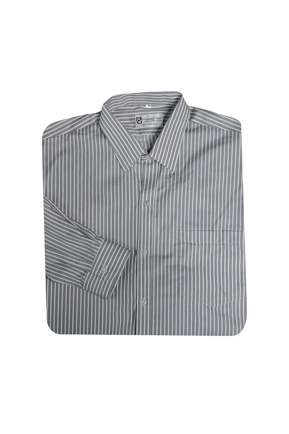 Giovanni Nero L/S Shirt Stripe Grey