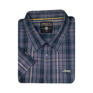 Jeep S/S Check Shirt Blue-Grey